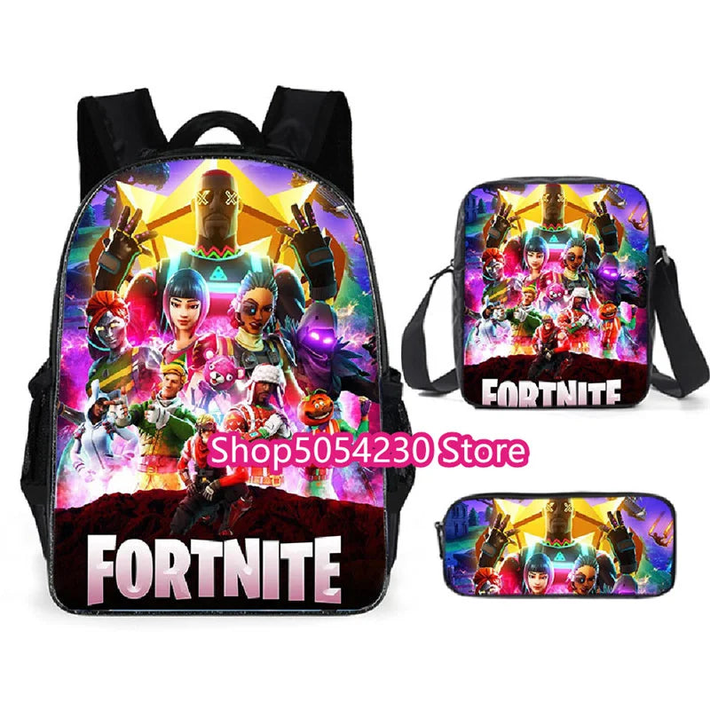 Zaino Fortnited 3PCS per ragazzi, Victory Game, 16 Inch, resistente all’acqua, per scuola materna, zaino scolastico cool per scuola elementare