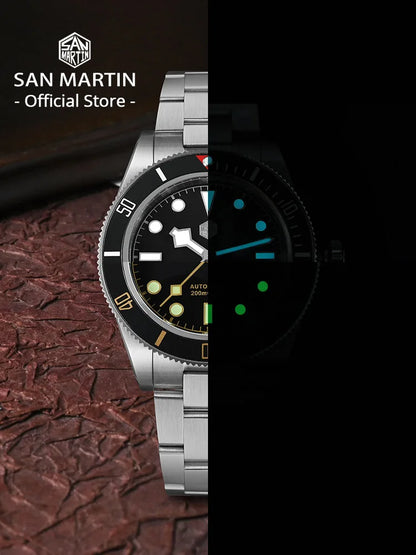 San Martin New 40mm BB58 Retro Luxury Diver Watch NH35 Automatic Mechanical Watches For Men Sapphire Luminous 20Bar Reloj SN0008