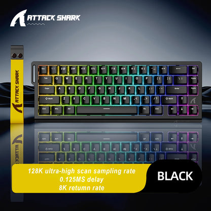 Magnetic Switch Gaming Keyboard Attack Shark X68HE And FreeWolf F68/F68Pro 8K Wired 1K Wireless RGB Rapid Trigger Hall Effect
