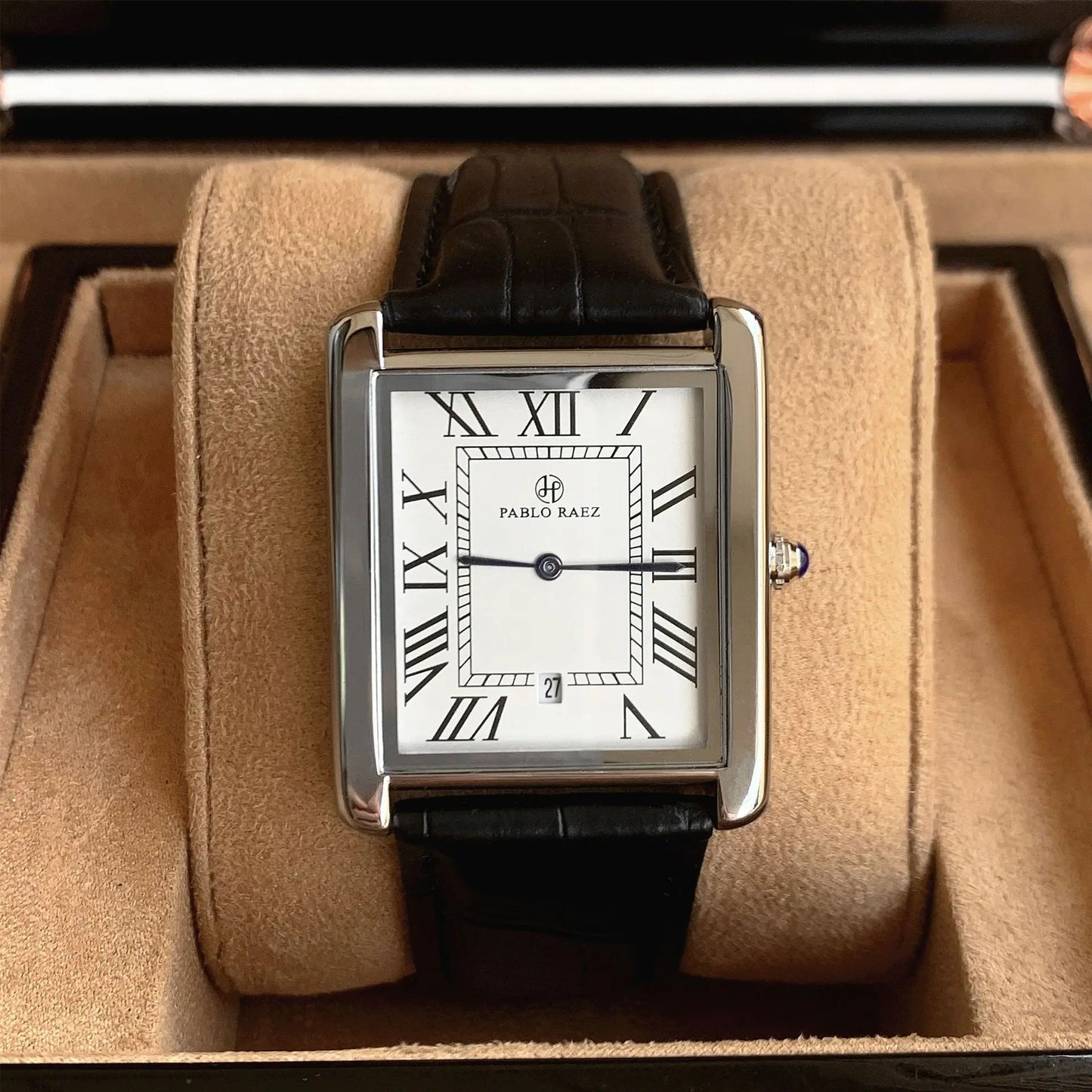 Men Watch Business Retro Classic Calendar Luxury Leather Waterproof Male Fashion Quartz Clock Watches with Box and Spare Battery