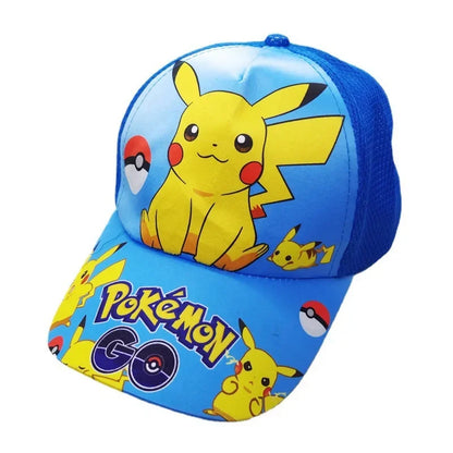Czapka baseballowa z nadrukiem Pikachu z anime „Pokémon Go”, wykonana z poliestru, z daszkiem w stylu kreskówkowym, do przebierania się dla dzieci, jako dekoracja lub prezent urodzinowy