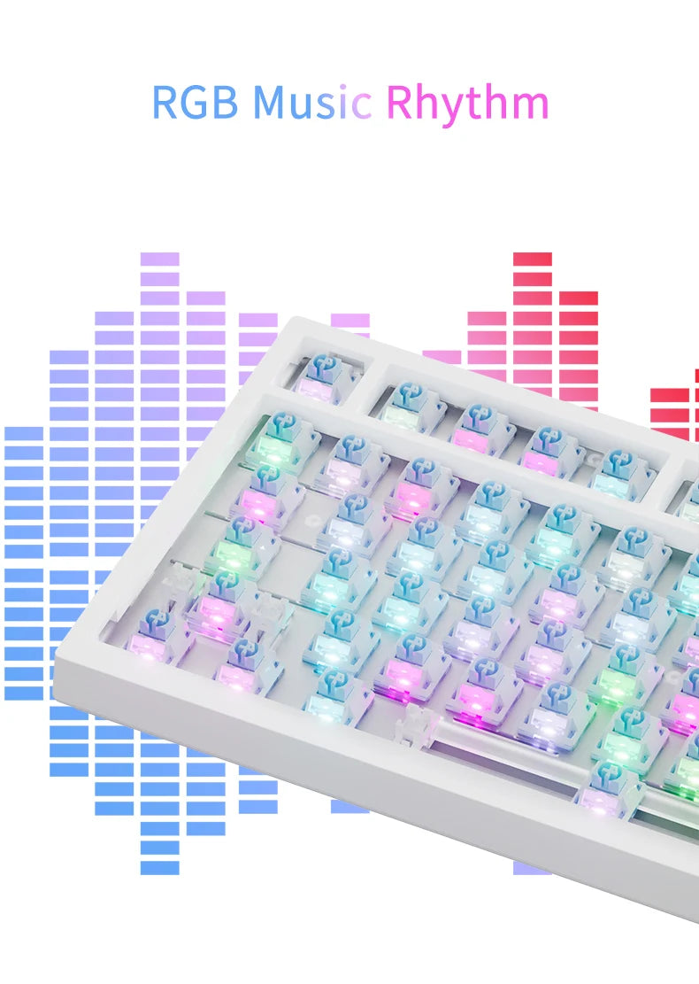 Teclado mecânico gaming AJAZZ AK820 Pro com fios e sem fios, tri-modo, retroiluminação RGB, switches hot-swappable, layout compacto 70%, PC/Mac
