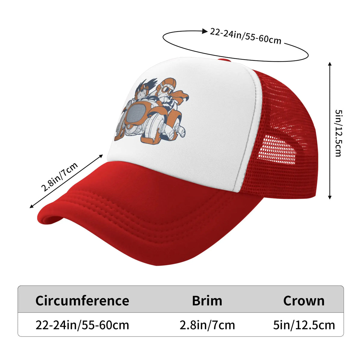Produit gaming premium Fraquane Goku Muten Roshi Dragon Ball Z Baseball Caps Sport Sun Hat Anime DBZ Hats Breathable Polyester Trucker Cap Summer Trucker Caps