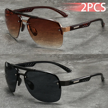 2PCS Fashion Luxury Gradient Lens  Men Women OutdoorSunglasses for Running Mountaineering Driving Fishing Travel MTB Eyewear