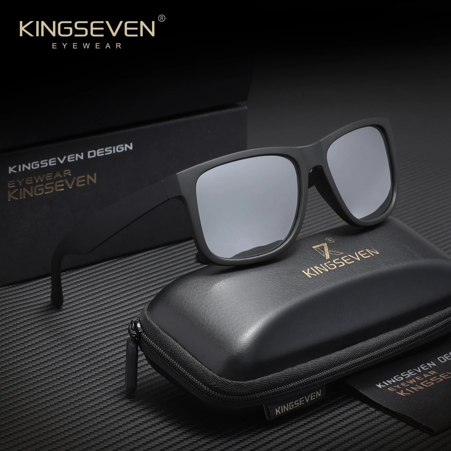 KINGSEVEN Fashion Square Polarized Men and Women Sunglasses Driving Outdoor Travel Glasses UV400