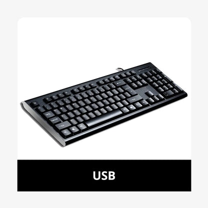Teclado individual Q9 USB de conector quadrado para escritório e casa, PS2 de conector redondo, com fios, para computador de secretária
