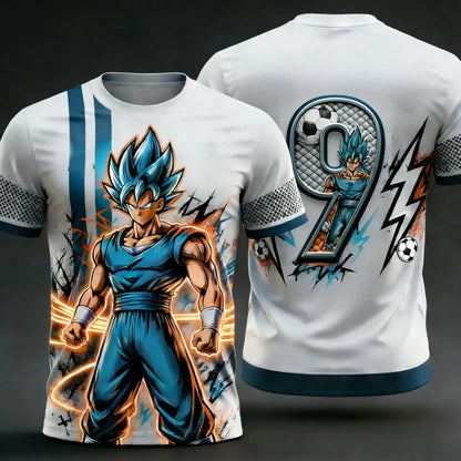 2026 Summer New Adult Men's Dragon Ball Goku 3D Printed Special Football Jersey Numbers 1 To 10 Kids Anime T-Shirt Unisex Y2k
