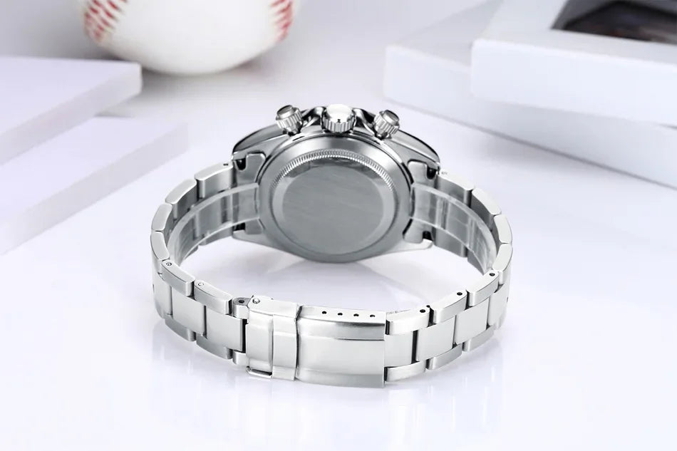 Automatic Mens Watch Mechanical Self Wind Movement Gold Black Stainless Steel Diamonds Stone Sports Luxury Fashion Watches