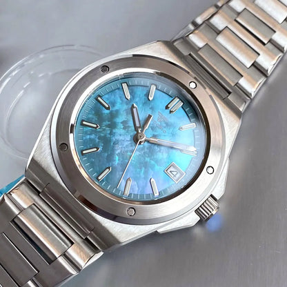 Tandorio 200M Diving 40mm Black White Shell Dial Lume NH35Automatic Men Watch Sapphire Glass Stainless Steel Bracelet 2025