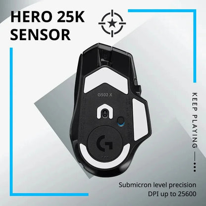 Logitech G502 X LIGHTSPEED Wireless Gaming Mouse with HERO 25K Sensor, LIGHTFORCE Hybrid Switches, 25,600 DPI, 13 Programmable Buttons