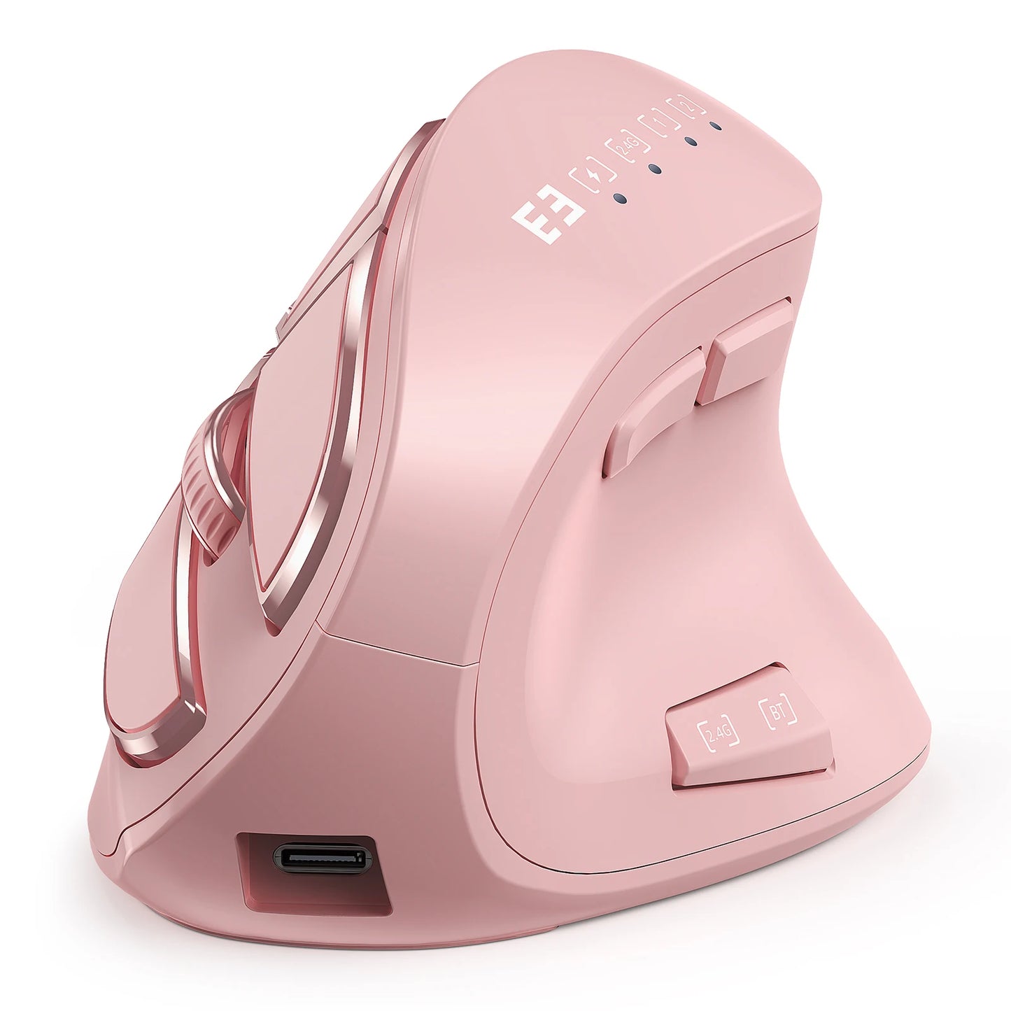 Seenda Vertical Wireless Mouse Bluetooth 5.0 Rechargeable Ergonomic Mouse for PC, Laptop, Mac, iPad & Tablet, 2.4G USB Multi-Device Wireless Mouse