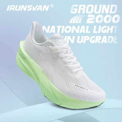 IRUNSVAN superge iz ogljikovih vlaken, tekaške superge za začetnike/napredne, dihalne in udobne, s debelim podplatom, trening superge, unisex 130