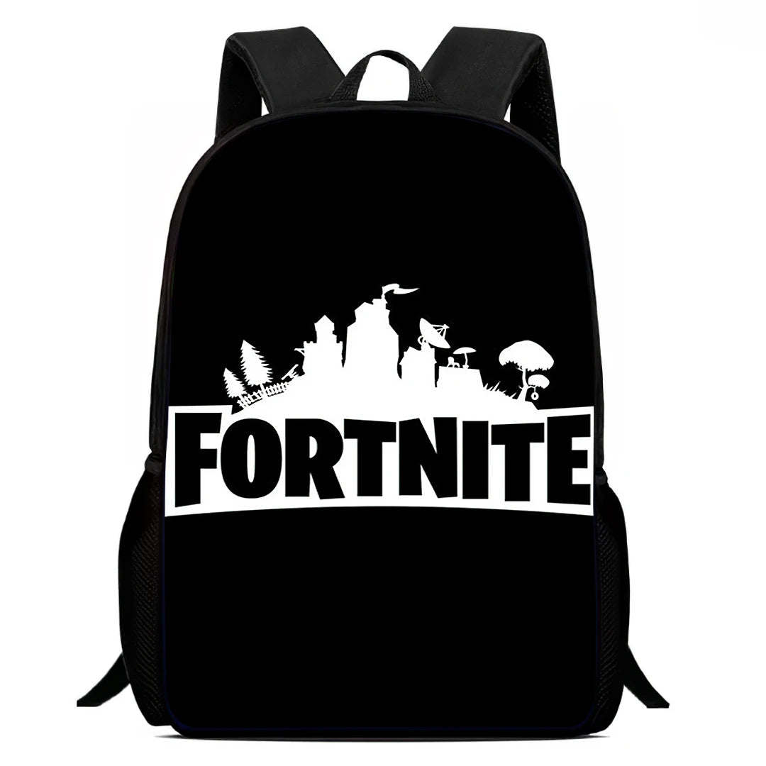 Fortnite 15 tommer tegneserie-skolerygsæk til børn, drenge og piger, cool gaming-print, let og rummelig rygsæk, egnet til alderen 5-8