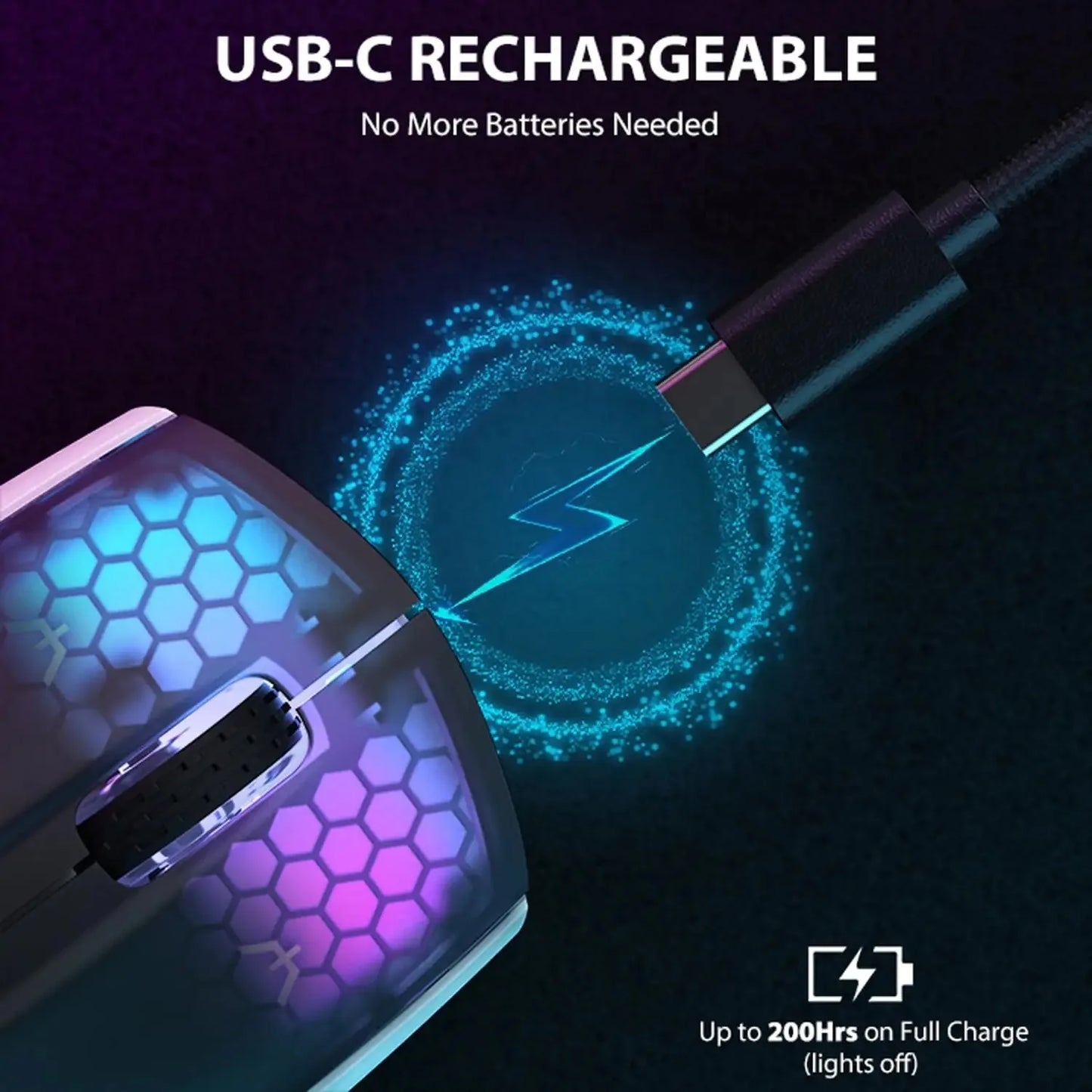 ATTACK SHARK X5 Wireless Gaming Mouse, 49g Tri-Mode Bluetooth Gaming Mouse with PixArt Optical Sensor, RGB Rechargeable Gaming Mouse for PC, Mac & Windows