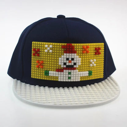 Șepci de baseball cu imprimeu cartoon patchwork, blocuri DIY, șepci snapback, șepci hip-hop pentru bărbați și femei, șepci detașabile cu pixeli, șepci „dad hats”, pentru copii și adulți