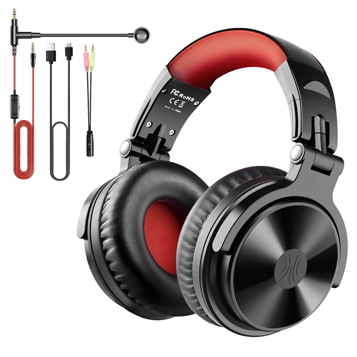 Auscultadores Gaming Sem Fios OneOdio Pro-M Bluetooth 5.2 HiFi Estéreo, 110H de Autonomia com Microfone, Graves Profundos, Dobráveis e Over-Ear
