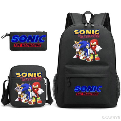 Sonic Backpacks Student School Bags for Teen Men Women Tote Bag Clutch Pocket Nylon Backpacks Travel Mochilas