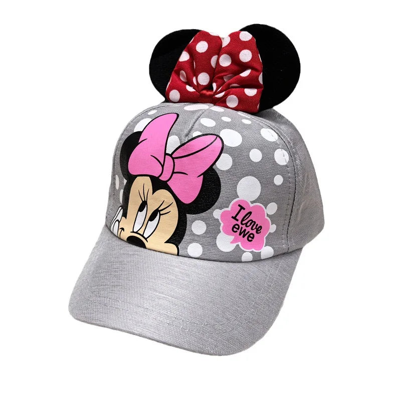 Disney Minnie Mickey Anime Peripheral Cotton Polyester Baseball Cap Figure Cartoon Peaked Cap Dress Up Kid's Birthday Gifts