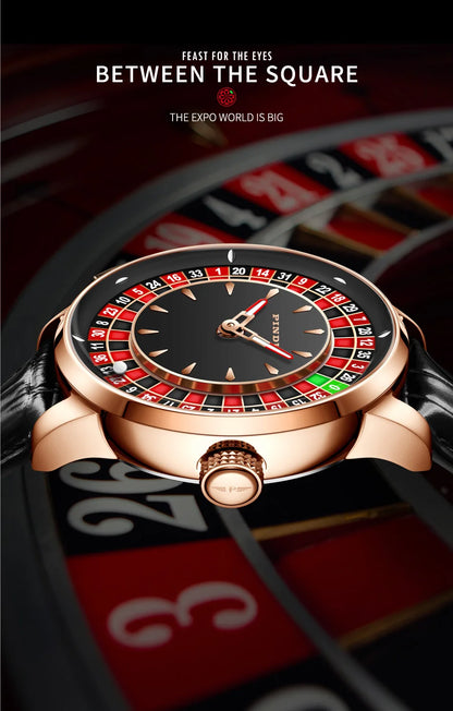 PINDU Watch Top Brand Luxury Upgraded Version Button Roulette Men's Mechanical Watch Stainless Steel NH35A Sapphire Glass Watch