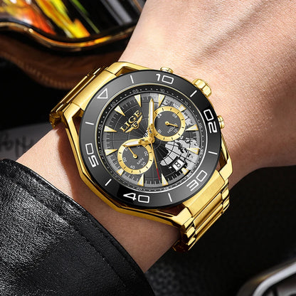 LIGE Top Brand Luxury Mens Watches Casual Business Watch Men Fashion Waterproof Military Men's Quartz Wristwatch Montre Homme