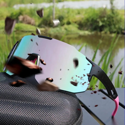 New Cycling Sunglasses Large Frame UV400 Shades UV Protection Outdoor Sports Windproof Anti-Ultraviolet Hiking Climbing Goggles