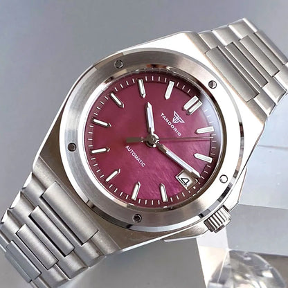 Tandorio 200M Diving 40mm Black White Shell Dial Lume NH35Automatic Men Watch Sapphire Glass Stainless Steel Bracelet 2025