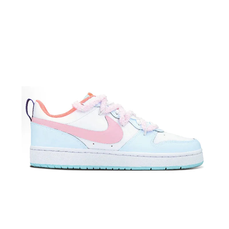 Custom Sneakers Nike Court Borough  Whale Heart & Bear Candy Wrapper  Sweet, Gentle & Playful Women's Skateboarding Sneakers