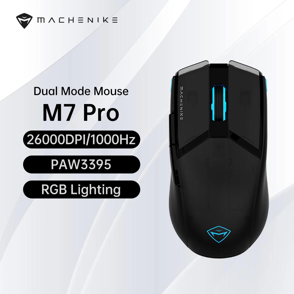 MACHENIKE M7 Pro Wireless Gaming Mouse PAW3395 26000 DPI RGB USB & 2.4GHz Rechargeable Gaming Mouse for PC & Laptop