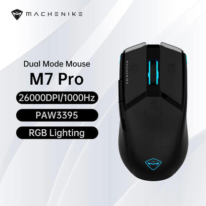 MACHENIKE M7 Pro Wireless Gaming Mouse PAW3395 26000 DPI RGB USB & 2.4GHz Rechargeable Gaming Mouse for PC & Laptop