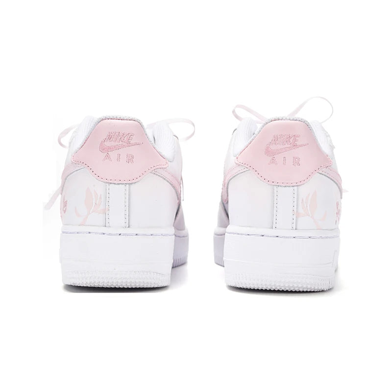 Custom Sneakers Nike Air Force 1 Low Heartbeat Reflection Deconstructed Gradient Sneakers with Ribbon Embossed Details for Women