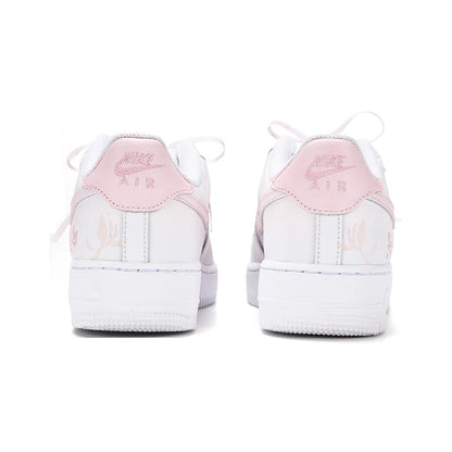 Custom Sneakers Nike Air Force 1 Low Heartbeat Reflection Deconstructed Gradient Sneakers with Ribbon Embossed Details for Women