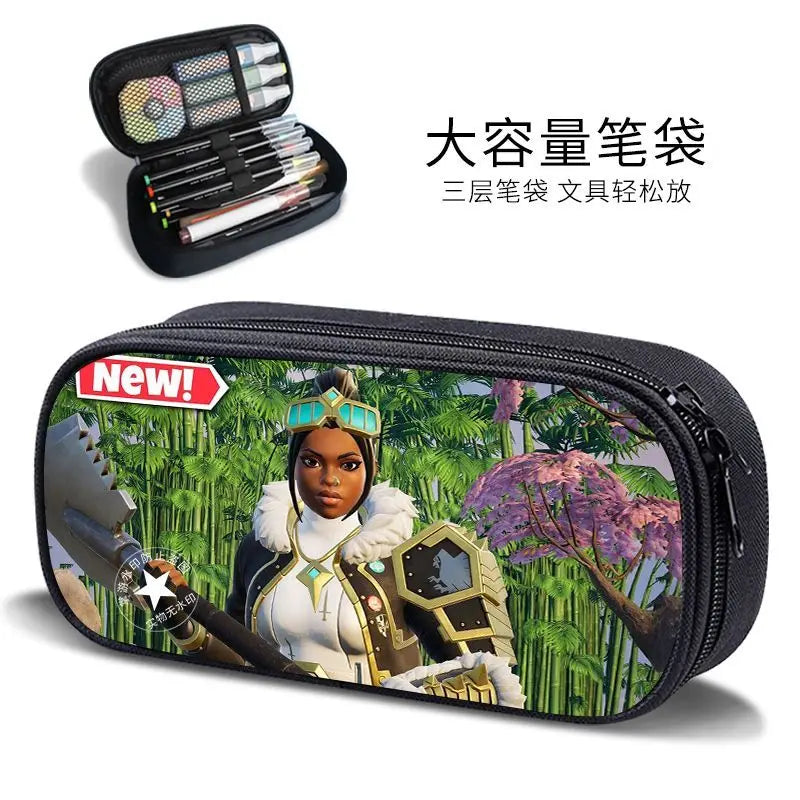 Fortnite new style elementary school student personalized pencil case game peripheral cartoon large capacity stationery bag gift
