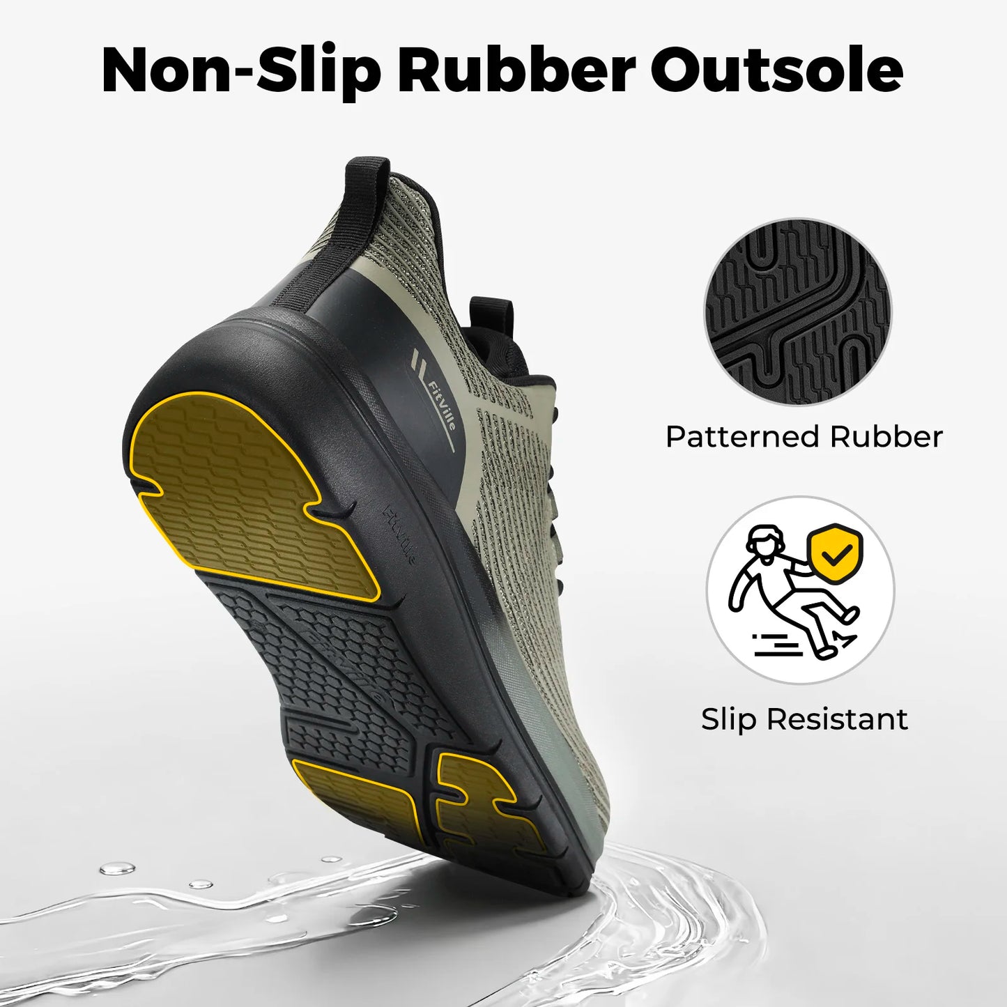 Fittington Walking Shoes for Men Extra Wide Sneakers Comfortable Lightweight Running Sport Shoes with Arch Support For Flat Feet