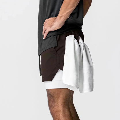 Anime Demon Slayer Gym Shorts Man Quick Dry Pants Double-layer 2 in 1 Shorts Y2k Sportswear Summer 2026 Breathable Streetwear