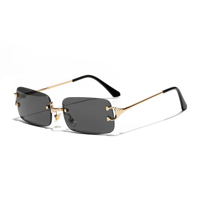 Ruiao 2026 rimless sunglasses UV400 fashion square metal glasses for men women designer man's brand sun shades for outdoor