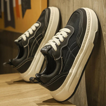 Ultralette, åndbare mesh-sneakers til mænd 2025 – moderigtige fritidssko med tyk sål, behagelige snøresko til daglig gang