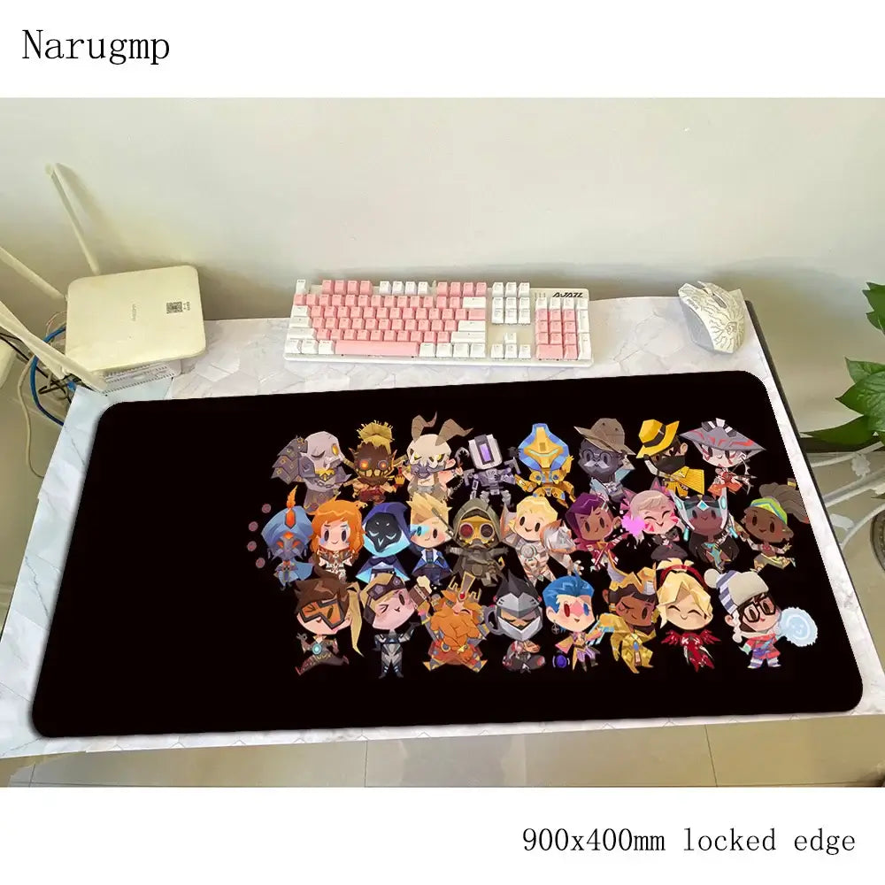 Overwatch pelės kilimėlis gimtadieniui, kompiuterio kilimėlis 900x400x3mm, didelis žaidimų pelės kilimėlis, dovana, kilimėlis pelei ir klaviatūrai, PC žaidėjo stalui