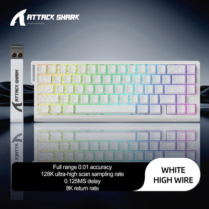 Magnetic Switch Gaming Keyboard Attack Shark X68HE And FreeWolf F68/F68Pro 8K Wired 1K Wireless RGB Rapid Trigger Hall Effect