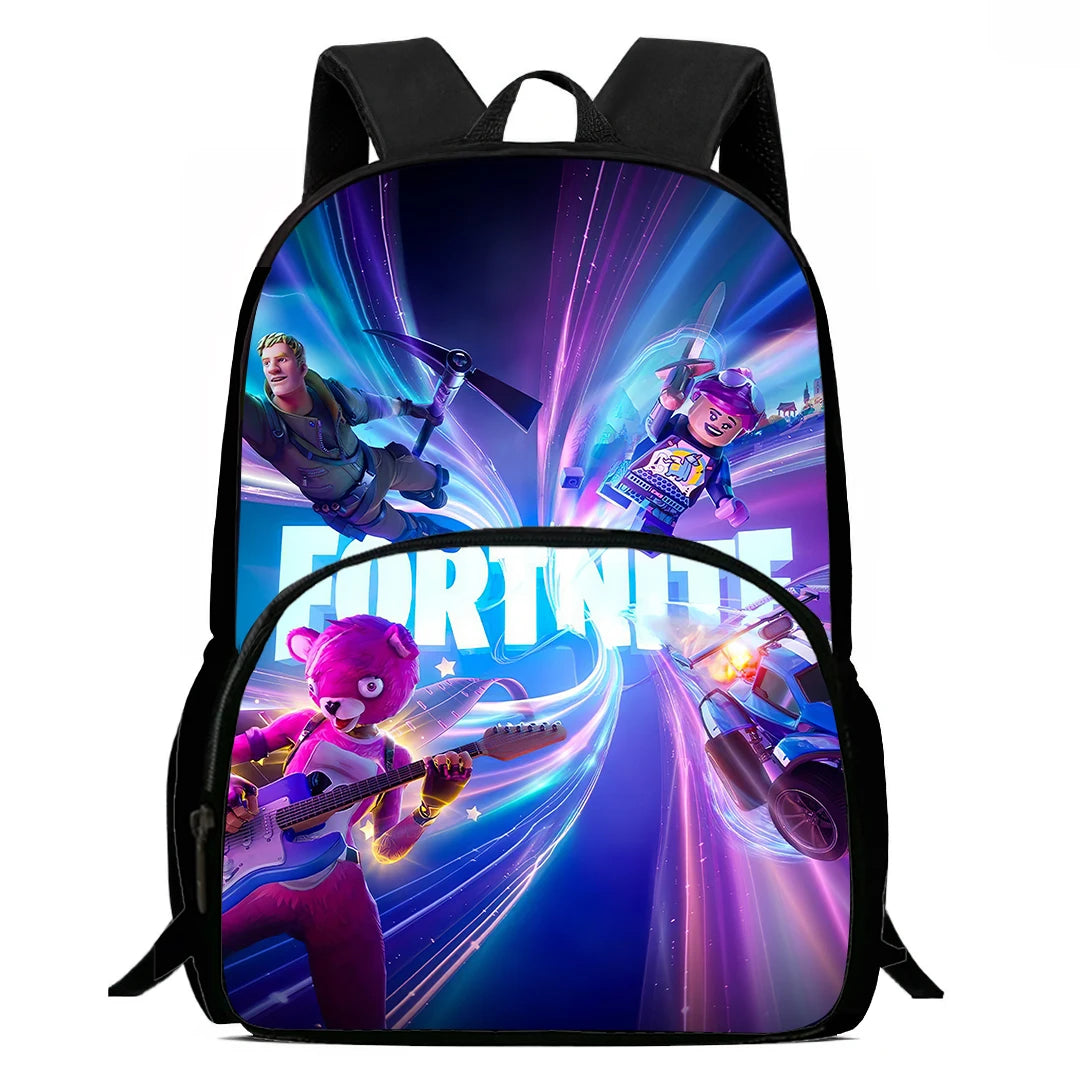 Kids School Backpack with Front Pocket, Light Weight Cartoon Fortnite Children Backpack For Age 6-9, Bags For Boys Girls