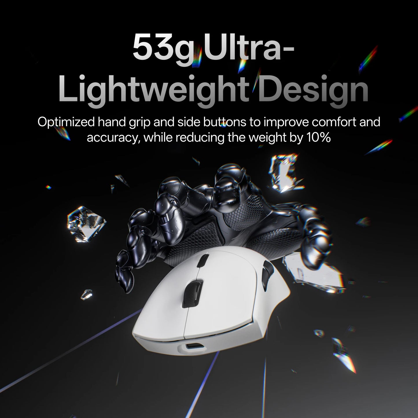 Rapoo GEN-2 VT7 Wireless Gaming Mouse, 8K Polling Rate, 53g Lightweight Gaming Mouse, 26K DPI, Macro Enabled, Rechargeable Gaming Mouse