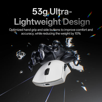 Rapoo GEN-2 VT7 Wireless Gaming Mouse, 8K Polling Rate, 53g Lightweight Gaming Mouse, 26K DPI, Macro Enabled, Rechargeable Gaming Mouse