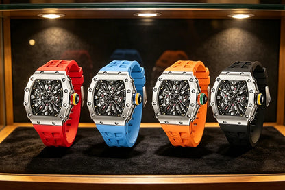 PAGANI DESIGN Newest Luxury Skeleton Watches VH65 Man Quartz Watch 42MM Rubber Strap Sapphire Glass Waterproof reloj hombre