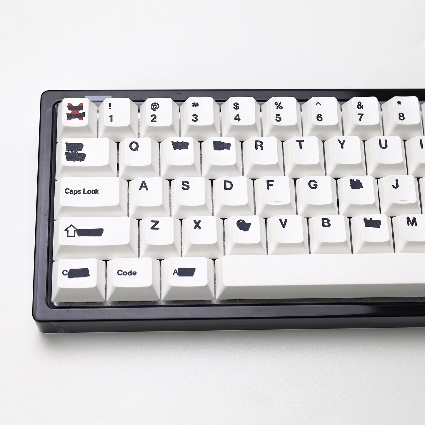 KBDiy Retro GMK Redacted Keycaps White ISO Cherry Profile PBT Keycap Alice Spacer Bar 7u For 60 Mechanical Keyboard MX Switch