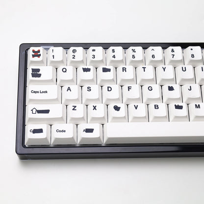 KBDiy Retro GMK Redacted Keycaps White ISO Cherry Profile PBT Keycap Alice Spacer Bar 7u For 60 Mechanical Keyboard MX Switch