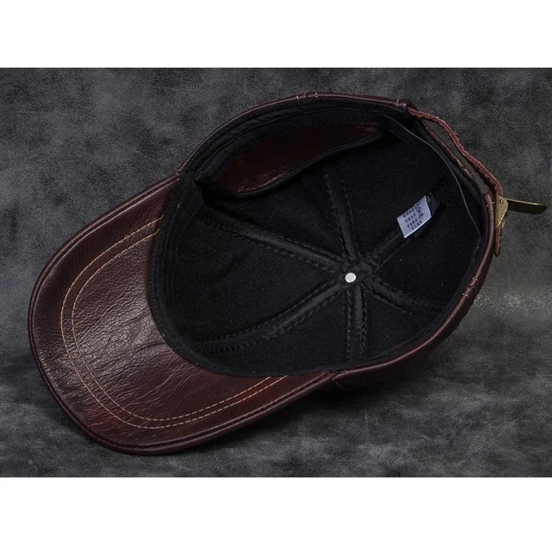 Męskie czapki z daszkiem z prawdziwej skóry bydlęcej, 56–60 cm, czarne/brązowe, z nadrukiem orła, dla mężczyzn, styl casualowy, uliczny, dla dziewczyny, czapki typu „dad hat”