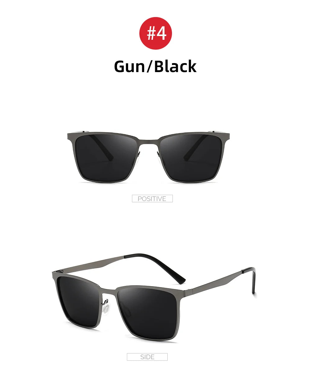 Men’s Retro Rectangular Polarized Sunglasses VIVIBEE, Matte Black UV400 Eyewear, Women Stylish Outdoor Driving Glasses