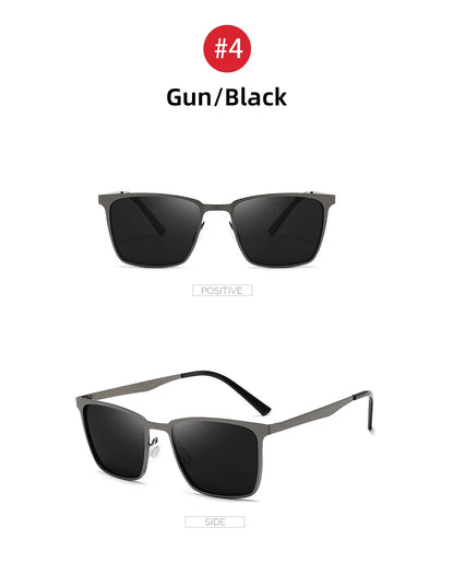Men’s Retro Rectangular Polarized Sunglasses VIVIBEE, Matte Black UV400 Eyewear, Women Stylish Outdoor Driving Glasses