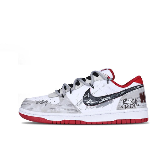 Custom Sneakers Nike Big NIKE LOW Dust Ruin Graffiti Print Sneakers Trendy Low-Top Skate Shoes For Men