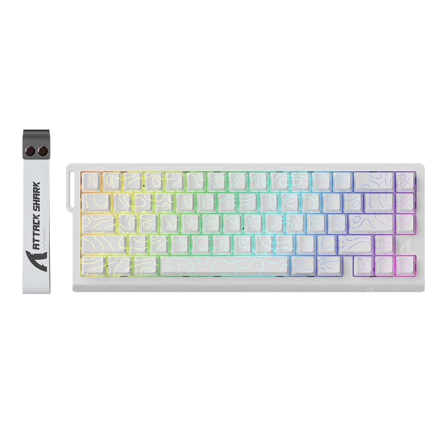 ATTACK SHARK X68 HE Teclado gaming mecânico Rapid Trigger 60% com fios, atuação ajustável, interruptores magnéticos Hall Effect, 8KH