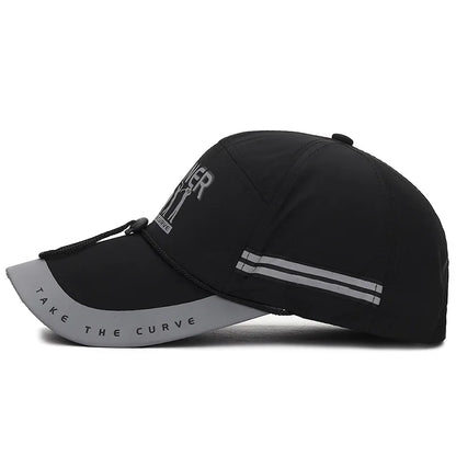 Men's Peaked Cap Adjustable Breathable Sports Cap Long Brim Sunscreen Baseball Cap For Men Fashion Boy Snapback Hat Caps